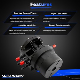 Misakomo 911-000 Fuel Selector Valve - Fuel Tank Reservoir Selector Valve Compatible with Ford E150 E250 E350, F150 F250 F350, 1989-1997 - Replace F1UZ-9B263-B F1UZ9B263B F1UZ 9B263 B
