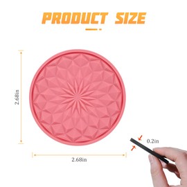 TSUGAMI 4 Pack Car Cup Coasters, Universal 2.75 Inch, Non-Slip Car Cup Holder Insert Coasters, Ice Crystals Flowers Shockproof Auto Drink Mat, Car Interior Accessories for SUV, Truck, Sedan (Pink)