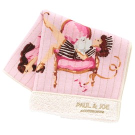 PAUL & JOE ACCESSOIRES 000483-0009-01 Paul & Joe Towel Handkerchief, Museum Collection, Gypsy & Nunette and Girls Art (Pink), Women's, Women's, Towel, Hand Towel, Approx. 9.8 inches (25 cm)