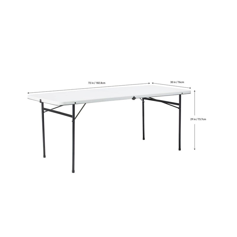 FDMASK 6 Foot Bi-Fold Plastic Folding Table (Color : White)