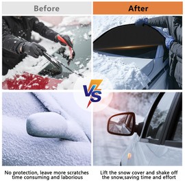 KXQ Car Windshield Cover for Ice and Snow，Enhanced-600D Oxford Fabric car Windshield Snow Cover，Snow Cover for car Windshield Auto Car Sedan Compact SUV and Vans(65 x 52 inches)