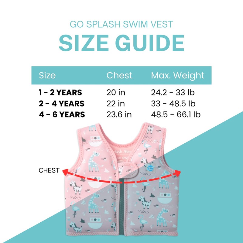 Splash About Go Splash Swim Vest, Pink Ark, 2-4 Years