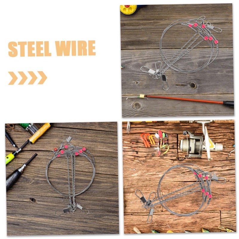 WOONEKY 5pcs Saltwater Fishing Leader Rigs High Strength Wire with