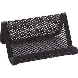 Business Card Rack Q-CONNECT Metal Black/Small Office Accessories/Type-Desktop/Kind-for Business Cards/Material-Metal/Dividers-1 / Colour-Black/Dimensions (mm)-95x75x45