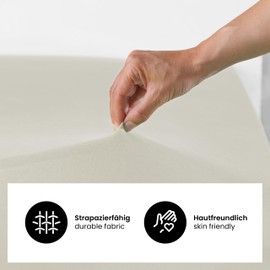 BaSaTex Organic Jersey Fitted Sheet, 100% GOTS (Global Organic Textile Standard) Certified Cotton, Fitted Sheet in All Sizes, Children's and Baby Beds, 60 x 120 – 70 x 140 cm, Anthracite