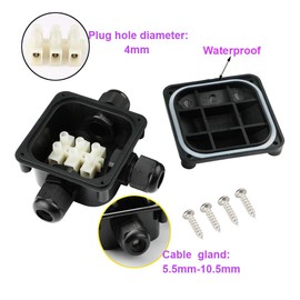 CESFONJER IP66 Waterproof Electrical Junction Box, 3 Way External Electrical Junction Box Outdoor Coupler PG11 Cable Gland 5-10mm (4pcs White)