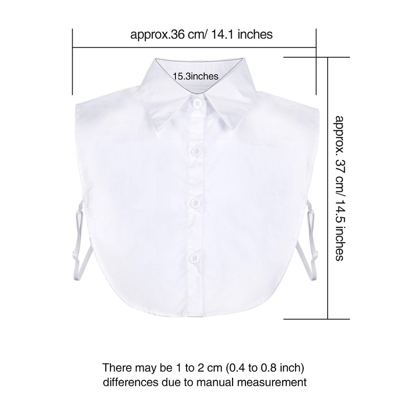 Tatuo 2 Pieces Fake Collar Detachable Collar for Women Shirts