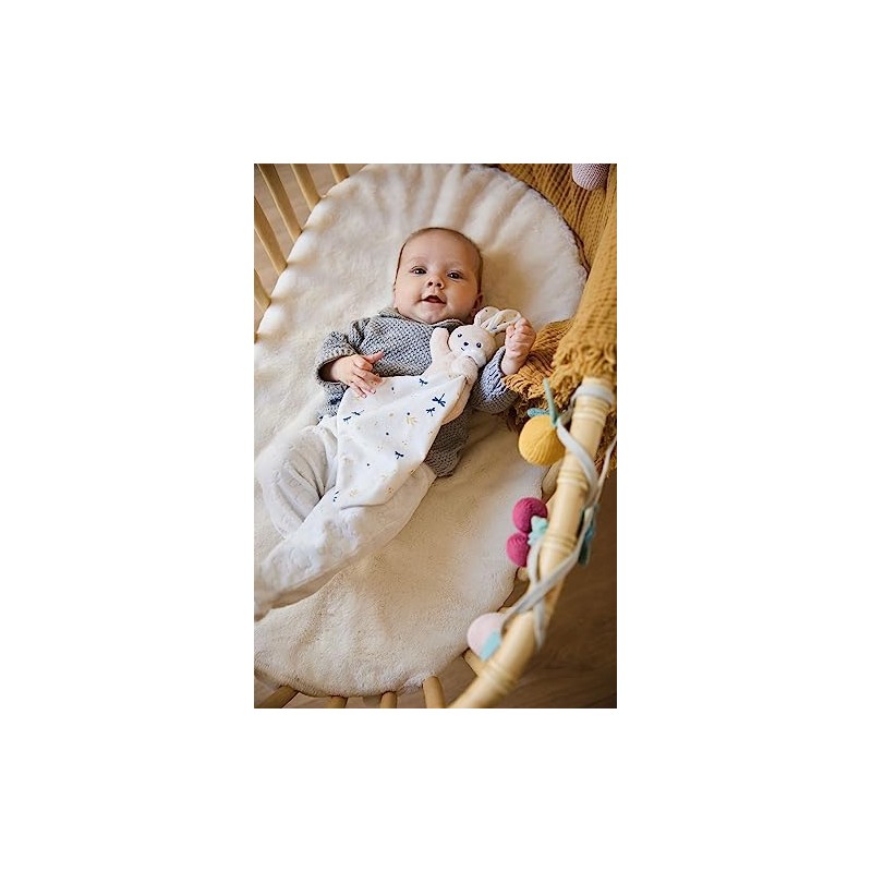 Janod Carre Douceur DOUDOU Lapin Blanc DELICAT 17CM