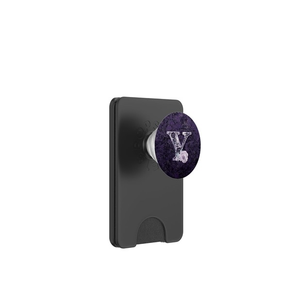 Pretty Purple Initial Y Floral Mauve Rose Monogrammed Letter PopSockets