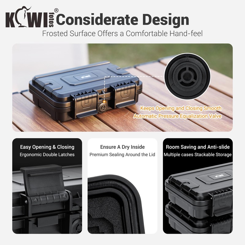 KIWIFOTOS 132 Slots SD Memory Card Case IP67 Waterproof for