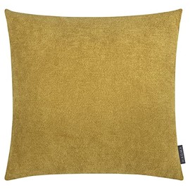 MAGMA Alfa Cushion Cover, 50 x 50 cm, Mustard, Velvety Soft, Cuddly Velour Look, Rectangular Cushion Cover for Living Room, Bedroom, Office and Guest Room, Washable