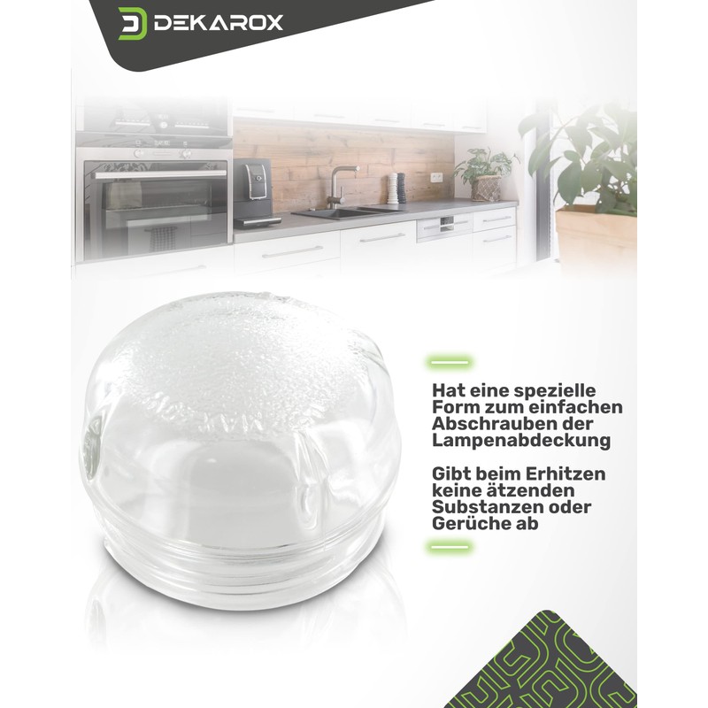 DEKAROX Lamp Cover Dome 68 mm Diameter Glass for Bosch
