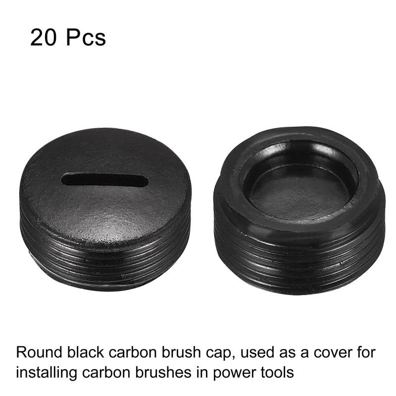 sourcing map Pack of 20 Carbon Brush Holder Cap Motor