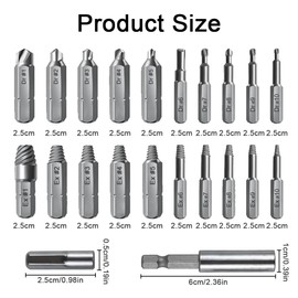 22 Pieces Screw Extractor Set Double Head Screw Extractor Damaged Screw Extractor Set Left Extractor Set Professional Screws Extractor Tool Screw Extractor Extractor Made of HSS 4241
