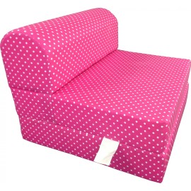 Amfuton Sleeper Chair Folding Foam Beds, Foldable Bed Sit Sleep 6 x 32 x 70 Pink Polka