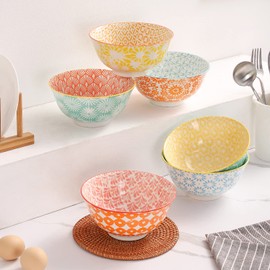 FERAHI Ceramic Bowls, 10 Oz Small Bowls, Set of 8 Ice Cream Bowls, Dessert Bowls, Cereal Bowls for Salsa, Rice, Sauce, Side Dishes, Snack, Condiment, 4.75 Inch-Microwave Dishwasher Safe