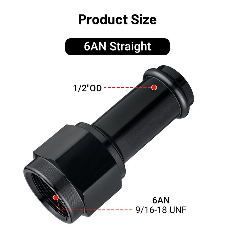 EVIL ENERGY 6AN Female to 1/2" Barb Hose Fitting Straight