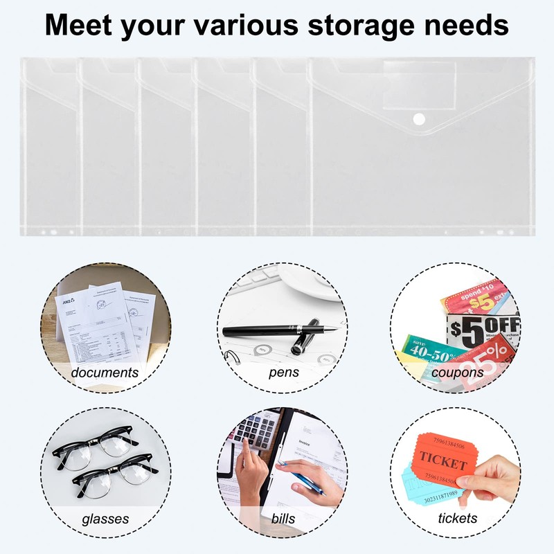 Pack of 30 A4 Document Wallets Waterproof Document Folders for