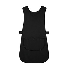 Alexandra STC-W193BK-S Long Length Tabard with Pocket, Plain, 67% Polyester/33% Cotton, Size: Small, Black