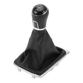 INFINAUTO 5 Speed Manual Gear Shifter Knob with Cover, Gearbox Stick Shifter Lever Knob No.3AA711113A for VW Passat 2013-2021 Plastic Faux Leather Black, 1 Pc
