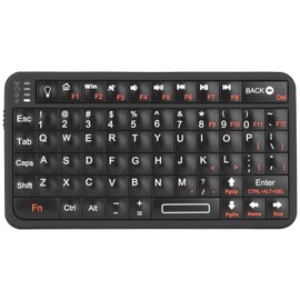Rii Mini Bluetooth Keyboard,Portable Wireless Rechargeable Keyboard with Backlit,for Smart TV/Android TV Box/Smartphone/HTPC/IPTV/VR Glasses Black(Upgrade-TypeC)