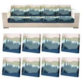 pickyNproud 8Pcs Patio Cushion Covers Stretch Outdoor Couch Cushions Slipcovers Replacement Washable Furniture Protector with Elastic Bottom Sofa Chair Seat Cover