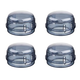 Alipis Stove Knob Covers Grey Clear View Stove Button Cover, Kitchen Safety Stove Locks Stove Protector Child Safety Guards, 4pcs