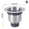 Yutong Kitchen Sink Drain Strainer, 4.5 Inch Sink Strainer with