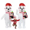 eLUUGIE Inflatable Polar Bear Holding Penguin Christmas Inflatable Penquin Costume