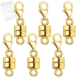 MKCYD MKCYD Magnetic Necklace Clasp with Lobster Clasp,14K Gold and Silver Magnetic Jewelry Clasps for Necklace Extender Bracelet Closures