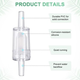 M METERXITY 10-Pack Aquarium Air Check Valve, Plastic One Way Non-Return Valves Air Valve Air Tubing Accessories Air Pump Accessories for 3/16" Airline Tubing Fish Tank [Clear White]