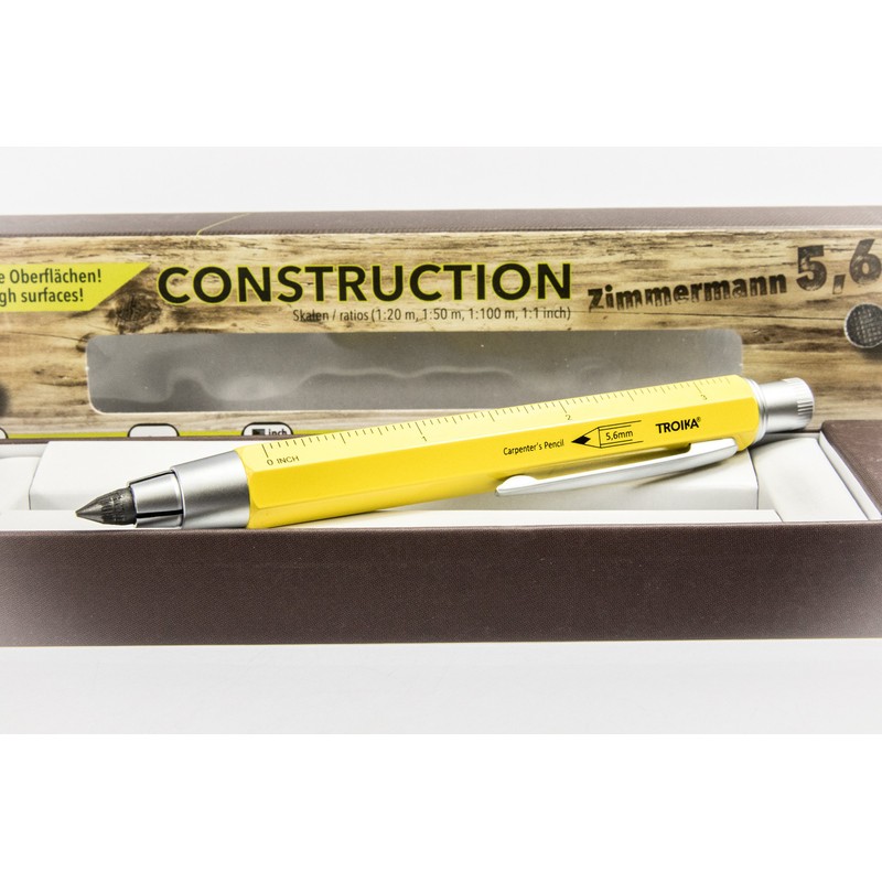 TROIKA ZIMMERMANN 5,6 – PEN56/YE – Carpenter's pencil – clutch