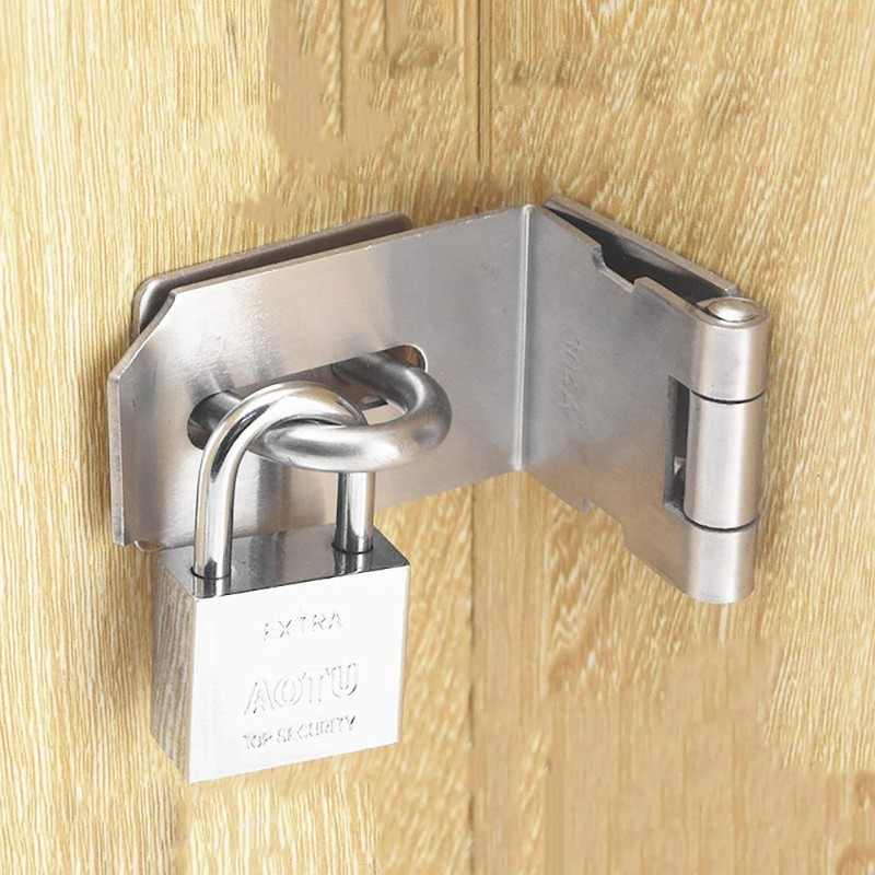 JQK Door Hasp Latch 90 Degree, Stainless Steel Safety Angle