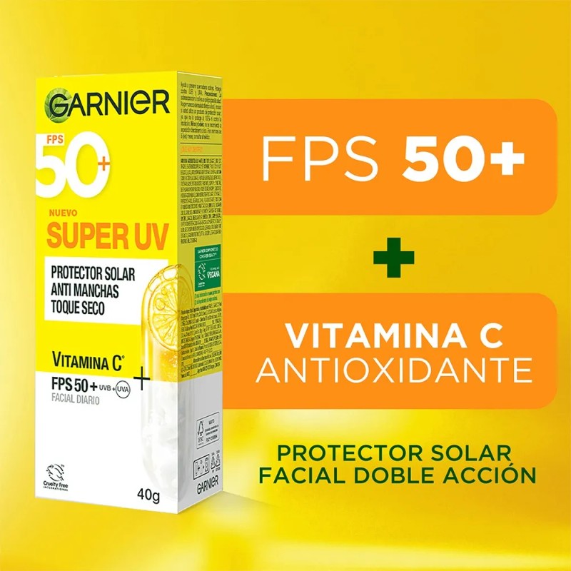 Protector Solar SuperUV Toque Seco Garnier, 40ml