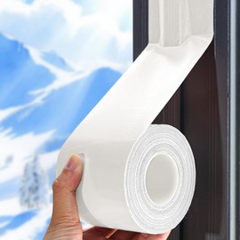 Window Sealing Tape, Window AC Insulation Air Conditioner Seal Around Frame,3 inch X 65.5 FT, Blocker for Cold Heat Air, Waterproof Tape for Repair, Heavy Duty No Residue (White)