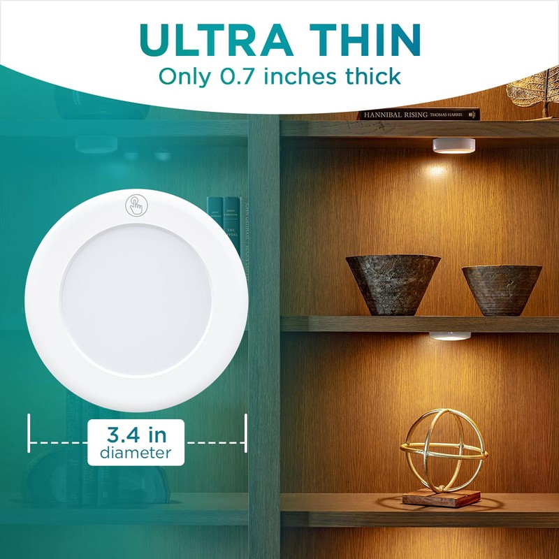 Brilliant Evolution LED Tap Light Push Lights with Remote -