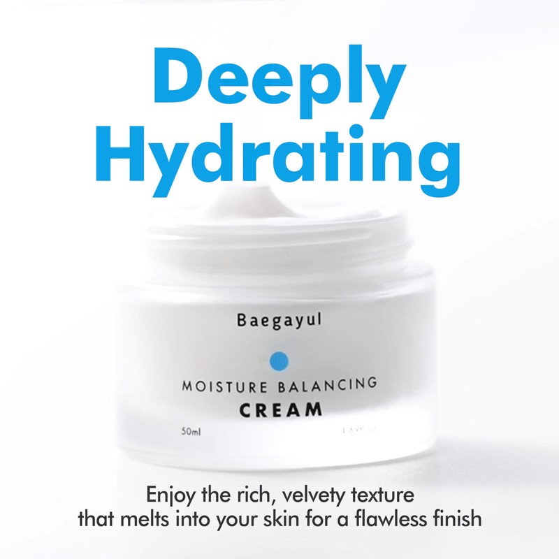 Baegayul Moisture Balancing Cream - Lightweight Face Moisturizer for All