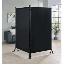 Proman Products FS27188 Galaxy Indoor/Outdoor Room Divider (2-Panels, 36" w/Panel), Water Repellent Fabric, Metal Frame, 74.25" W x 12" D x 71" H, Black