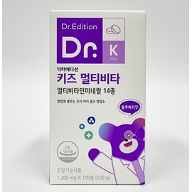 Doctor Edition Doctor Kids Multivita Chewable 1,200 mg x 100 tablets (50 days worth) Children's Vitamin Mineral / 닥터에디션 닥터 키즈 멀티비타 츄어블 1,200 mg x 100정 (50일분) 어린이비타민 미네랄