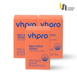 Vitamin House 비타민하우스 데일리 비타민D 3000IU 3박스(6개월분) Vitamin House Daily Vitamin D 3000IU 3 Boxes (6-Month Supply)