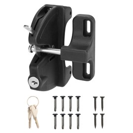 HILLMASTER Key Lockable 2 Sided Gate Latch Key,Self Locking Gate Latch Gate Fence Lock for Outdoor Gates,Locking Gate Door Lock Fence Latch Gate Hardware for Metal,Wood,Vinyl Fence,Black Finish
