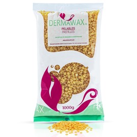 Dermawax Crystal Honey Wax Beads for Hair Removal 1 kg - Gentle Hot Wax for Face, Legs, Armpits & Bikini Zone - Warm Wax without Strips - Professional Hair Removal Made in Italy