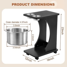 Sintuff Portable Poker Table Drink Carts with Casters and Built-in Shelving Poker Side Tables Drink Food and Snack Carts(Black)