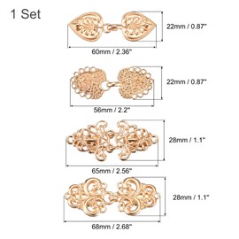 QUARKZMAN Pack of 4 Vintage Pullover Clips Cape Cape Closure Retro Cardigan Clips Scarf Collar Closure Dress Shirt Brooch Clip for Women (Rose Gold), Metal