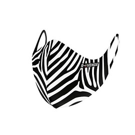 R-evenge Washable and Reusable Protective Band, Nose and Mouth Guard, 100% Made in Italy, Model Superior Zebra Black, Women (32 cm)