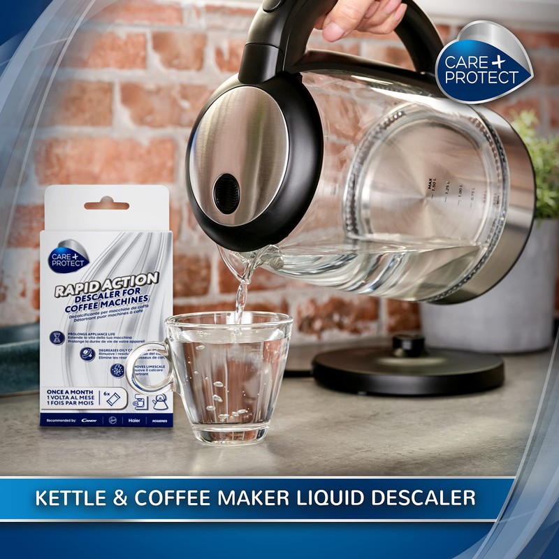 CARE + PROTECT Descaling Powder for Coffee Machines and Kettles,