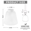 Eidonta 4 Pack White Frosted Glass Shade Replacements, Bell Shaped