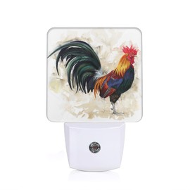 YASHILAIYA Rooster Night Light,Plug-in Dusk to Dawn Sensor Nightlights for Bedroom Bathroom Hallway Stairs for Boys Girls