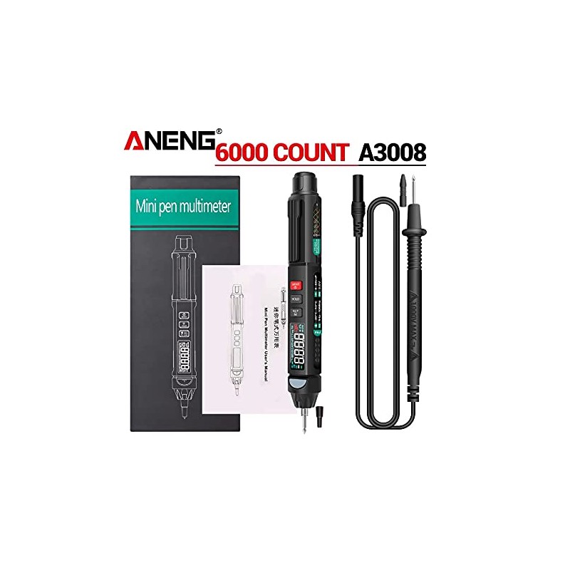 Ticfox A3008 6000 Counting Intelligent Digital True RMS Pen Multimeter