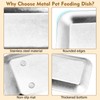 Fhiny 2PCS Stainless Steel Cat Bowls, Non-Slip Extra Wide Metal